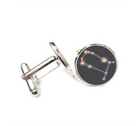 Cufflinks, Gemini Star Map Displacement Fault Art Luck Friend Gift, Versatile Twelve Zodiac Signs, Personalized Cuff Buckle, Shirt Accessory Gift For Father Husband Party Wedding Prom