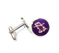 Cufflinks, Gemini Star Map Electric Cracked Crystal Luck Friend Gift, Versatile Twelve Zodiac Signs, Personalized Cuff Buckle, Shirt Accessory Gift For Father Husband Party Wedding Prom