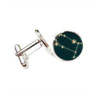 Cufflinks, Gemini Star Map Fresh Fault Art Luck Friend Gift, Versatile Twelve Zodiac Signs, Personalized Cuff Buckle, Shirt Accessory Gift For Father Husband Party Wedding Prom