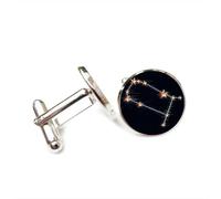 Cufflinks, Gemini Star Map Scan Line Fault Art Luck Friend Gift, Versatile Twelve Zodiac Signs, Personalized Cuff Buckle, Shirt Accessory Gift For Father Husband Party Wedding Prom