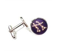 Cufflinks, Gemini Star Map Shield Electric Crystal Luck Friend Gift, Versatile Twelve Zodiac Signs, Personalized Cuff Buckle, Shirt Accessory Gift For Father Husband Party Wedding Prom