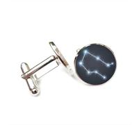 Cufflinks, Gemini Star Map Simple Quantum Entanglement Luck Friend Gift, Versatile Twelve Zodiac Signs, Personalized Cuff Buckle, Shirt Accessory Gift For Father Husband Party Wedding