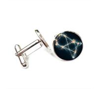 Cufflinks, Gemini Star Tunnel Quantum Entanglement Luck Friend Gift, Versatile Twelve Zodiac Signs, Personalized Cuff Buckle, Shirt Accessory Gift For Father Husband Party Wedding