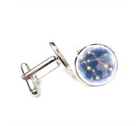 Cufflinks, Gemini Star World Map Projection Luck Friend Gift, Versatile Twelve Zodiac Signs, Personalized Cuff Buckle, Shirt Accessory Gift For Father Husband Party Wedding Prom