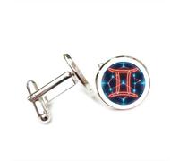 Cufflinks, Gemini Symbol Star Dot Cyber Neon Luck Friend Gift, Gemini Twelve Zodiac Signs, Personalized Cuff Buckle, Shirt Accessory Gift For Accountant Boss Business Wedding Prom