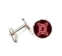 Cufflinks, Gemini Symbol Star Line Quantum Entanglement Luck Friend Gift, Versatile Twelve Zodiac Signs, Personalized Cuff Buckle, Shirt Accessory Gift For Father Husband Party Wedding