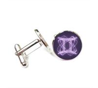 Cufflinks, Gemini Symbol Texture Quantum Entanglement Luck Friend Gift, Versatile Twelve Zodiac Signs, Personalized Cuff Buckle, Shirt Accessory Gift For Father Husband Party Wedding