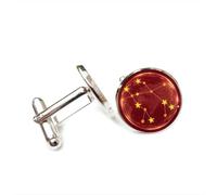 Cufflinks, Gemini World Map Cybernetics Projection Luck Friend Gift, Versatile Twelve Zodiac Signs, Personalized Cuff Buckle, Shirt Accessory Gift For Father Husband Party Wedding Prom