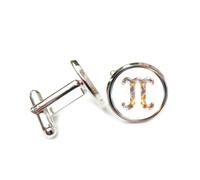 Cufflinks, Gold Crab Lightning Symbol Energy Crystal, Cancerians Twelve Zodiac Signs, Personalized Cuff Buckle, Shirt Accessory Gift For Accountant Boss Business Wedding Prom Formal Occasion