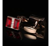 Cufflinks Golden Men's Business Banquet Wedding Daily Accessories Gifts Vintage French Shirt Red Crystal Cuff Links