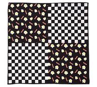 Cufflinks Inc. Bacon and Eggs Pocket Square - 100% Cotton Handkerchief with Retro Diner Design, Black and White Check, One Size