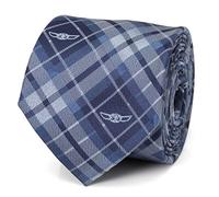Cufflinks Inc. Star Wars and The Mandalorian Polyester Ties, Officially Licensed by Lucasfilm LTD, Blue Plaid, Default