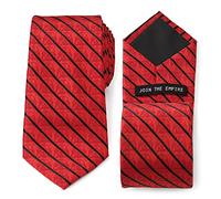 Cufflinks Inc. Star Wars and The Mandalorian Polyester Ties, Officially Licensed by Lucasfilm LTD, Red stripe, One Size