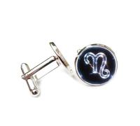 Cufflinks, Leo Abstract Symbol Deep Sky Lightning Crystal Design, Leo Twelve Zodiac Signs, Personalized Cuff Buckle, Shirt Accessory Gift For Accountant Boss Business Wedding Prom Formal Occasion