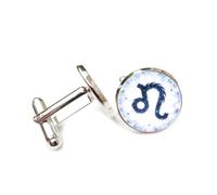 Cufflinks, Leo Abstract Totem Symbol Quantum Entanglement, Leo Twelve Zodiac Signs, Personalized Cuff Buckle, Shirt Accessory Gift For Accountant Boss Business Wedding Prom Formal Occasion