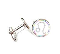 Cufflinks, Leo Symbol Scattering Spectral Diffraction, Leo Twelve Zodiac Signs, Personalized Cuff Buckle, Shirt Accessory Gift For Accountant Boss Business Wedding Prom Formal Occasion