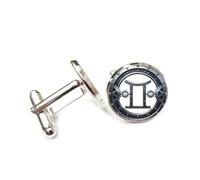 Cufflinks, Libra Gear Pattern Punk Heavy Metal Style, Libra Twelve Zodiac Signs, Cuff Buckle, Shirt Accessory Gift For Accountant Boss Business Wedding Prom Formal Occasion