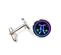 Cufflinks, Libra Symbol Fashion Techiness Cyber Neon, Libra Twelve Zodiac Signs, Cuff Buckle, Shirt Accessory Gift For Accountant Boss Business Wedding Prom Formal Occasion