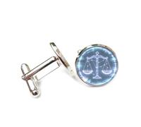 Cufflinks, Light Color Balance Scale Libra Holographic Projection, Twelve Zodiac Signs, Cuff Buckle, Shirt Accessory Gift For Accountant Boss Business Wedding Prom Formal Occasion