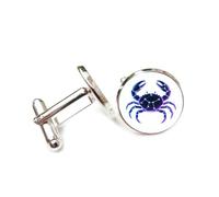 Cufflinks, Lovely Crab Star Line Technological Cyber Neon, Cancerians Twelve Zodiac Signs, Cuff Buckle, Shirt Accessory Gift For Accountant Boss Business Wedding Prom Formal Occasion