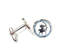 Cufflinks, Matte Zodiac Pattern Relief Sculpture, Sagittarius Twelve Zodiac Signs, Personalized Cuff Buckle, Shirt Accessory Gift For Accountant Boss Business Wedding Prom Formal Occasion
