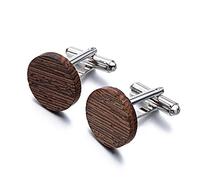 Cufflinks Men's Wooden Cufflinks Formal Wedding for Business(A)