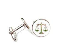 Cufflinks, Metal Stripe Libra Balance Scale Circuit Board Style, Twelve Zodiac Signs, Cuff Buckle, Shirt Accessory Gift For Accountant Boss Business Wedding Prom Formal Occasion