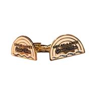 Cufflinks - Michigan Great Lakes Great Times Smooth Chrome Finish Cast and Filled Cloisonne Cufflinks for Men 1" X 0.6" Tie Pin