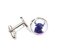 Cufflinks, Mighty Cattle Head Pixel Holographic Projection, Taurus Twelve Zodiac Signs, Personalized Luck Cuff Buckle, Shirt Accessory Gift For Accountant Boss Business Wedding Prom