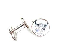 Cufflinks, Mighty Cattle Head Totem Metal Star Topology, Taurus Twelve Zodiac Signs, Personalized Luck Cuff Buckle, Shirt Accessory Gift For Accountant Boss Business Wedding Prom