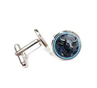 Cufflinks, Mighty Cattle Totem Deep-Space Relief Sculpture, Taurus Twelve Zodiac Signs, Personalized Luck Cuff Buckle, Shirt Accessory Gift For Accountant Boss Business Wedding Prom