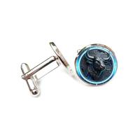 Cufflinks, Mighty Cattle Totem Mechanical Relief Sculpture, Taurus Twelve Zodiac Signs, Personalized Luck Cuff Buckle, Shirt Accessory Gift For Accountant Boss Business Wedding Prom