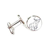 Cufflinks, Mighty Cattle Totem Metal Star Topology Design, Taurus Twelve Zodiac Signs, Personalized Luck Cuff Buckle, Shirt Accessory Gift For Accountant Boss Business Wedding Prom