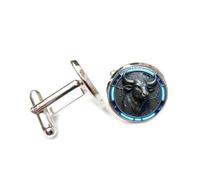 Cufflinks, Mighty Cow Retro Matte Space Relief Sculpture, Taurus Twelve Zodiac Signs, Personalized Luck Cuff Buckle, Shirt Accessory Gift For Accountant Boss Business Wedding Prom