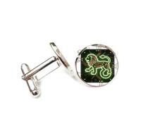Cufflinks, Mighty Lion Pattern Novelty Chip Circuit Board, Leo Twelve Zodiac Signs, Personalized Cuff Buckle, Shirt Accessory Gift For Accountant Boss Business Wedding Prom Formal Occasion