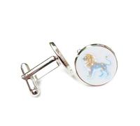 Cufflinks, Mighty Lion Totem Shinning Particle Flow, Leo Twelve Zodiac Signs, Personalized Cuff Buckle, Shirt Accessory Gift For Accountant Boss Business Wedding Prom Formal Occasion