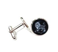 Cufflinks, Mighty Lion Totem Shinning Star Particle Flow, Leo Twelve Zodiac Signs, Personalized Cuff Buckle, Shirt Accessory Gift For Accountant Boss Business Wedding Prom Formal Occasion