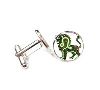 Cufflinks, Mighty Lion Totem Unique Chip Circuit Board, Leo Twelve Zodiac Signs, Personalized Cuff Buckle, Shirt Accessory Gift For Accountant Boss Business Wedding Prom Formal Occasion