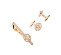 Cufflinks Multifunctional Use Alloy Texture Tie Holder Men Tie Pins Perfect Present for Husband or Father Trifolium Clip Cufflinks Set