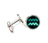 Cufflinks, Mysterious Halo Totem Quantum Entanglement, Aquarius Twelve Zodiac Signs, Personalized Cuff Buckle, Shirt Accessory Gift For Accountant Boss Business Wedding Prom Formal Occasion