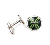 Cufflinks, Pisces Darkness Fire Vintage Heavy Metal Luck Friend Gift, Pisces Twelve Zodiac, Personalized Cuff Buckle, Shirt Accessory Gift For Accountant Boyfriend Business Wedding