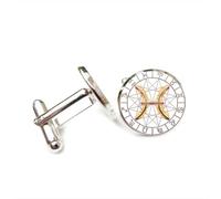 Cufflinks, Pisces Fire Compass Symbol Heavy Metal Luck Friend Gift, Pisces Twelve Zodiac, Personalized Cuff Buckle, Shirt Accessory Gift For Accountant Boyfriend Business Wedding