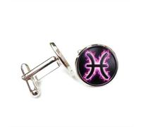 Cufflinks, Pisces Fire Darkness Vintage Heavy Metal Luck Friend Gift, Pisces Twelve Zodiac, Personalized Cuff Buckle, Shirt Accessory Gift For Accountant Boyfriend Business Wedding