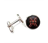 Cufflinks, Pisces Fire Shield Darkness Heavy Metal Luck Friend Gift, Pisces Twelve Zodiac, Personalized Cuff Buckle, Shirt Accessory Gift For Accountant Boyfriend Business Wedding