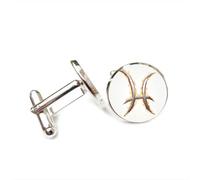 Cufflinks, Pisces Fire Symbol Cool Heavy Metal Pray Luck Friend Gift, Pisces Twelve Zodiac, Personalized Cuff Buckle, Shirt Accessory Gift For Accountant Boyfriend Business Wedding