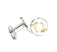 Cufflinks, Pisces Fish Aura Spectral Diffraction Pray Luck Friend Gift, Pisces Twelve Zodiac, Personalized Cuff Buckle, Shirt Accessory Gift For Accountant Boyfriend Business Wedding