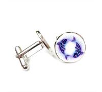 Cufflinks, Pisces Fish Nebula Science Cyber Neon Luck Friend Gift, Pisces Twelve Zodiac Signs, Personalized Cuff Buckle, Shirt Accessory Gift For Accountant Boyfriend Business Wedding