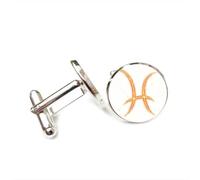 Cufflinks, Pisces Literature Future Cyber Neon Friend Gift, Pisces Twelve Zodiac Signs, Personalized Luck Cuff Buckle, Shirt Accessory Gift For Accountant Boyfriend Business Wedding