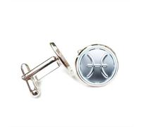 Cufflinks, Pisces Metal Symbol Relief Luck Friend Gift, Pisces Twelve Zodiac Signs, Personalized Cuff Buckle, Shirt Accessory Gift For Accountant Boyfriend Business Wedding
