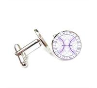 Cufflinks, Pisces Microcosm Compass Quantum Entanglement Friend Gift, Pisces Twelve Zodiac, Personalized Cuff Buckle, Shirt Accessory Gift For Accountant Boyfriend Business Wedding